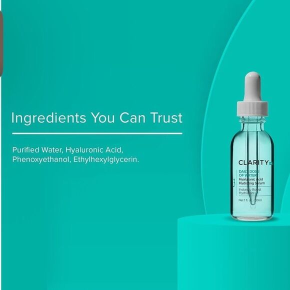 Bundle 3-ClarityRx Daily Dose of Water Hyaluronic Acid Serum for Face, .5 fl oz. - Picture 2 of 16